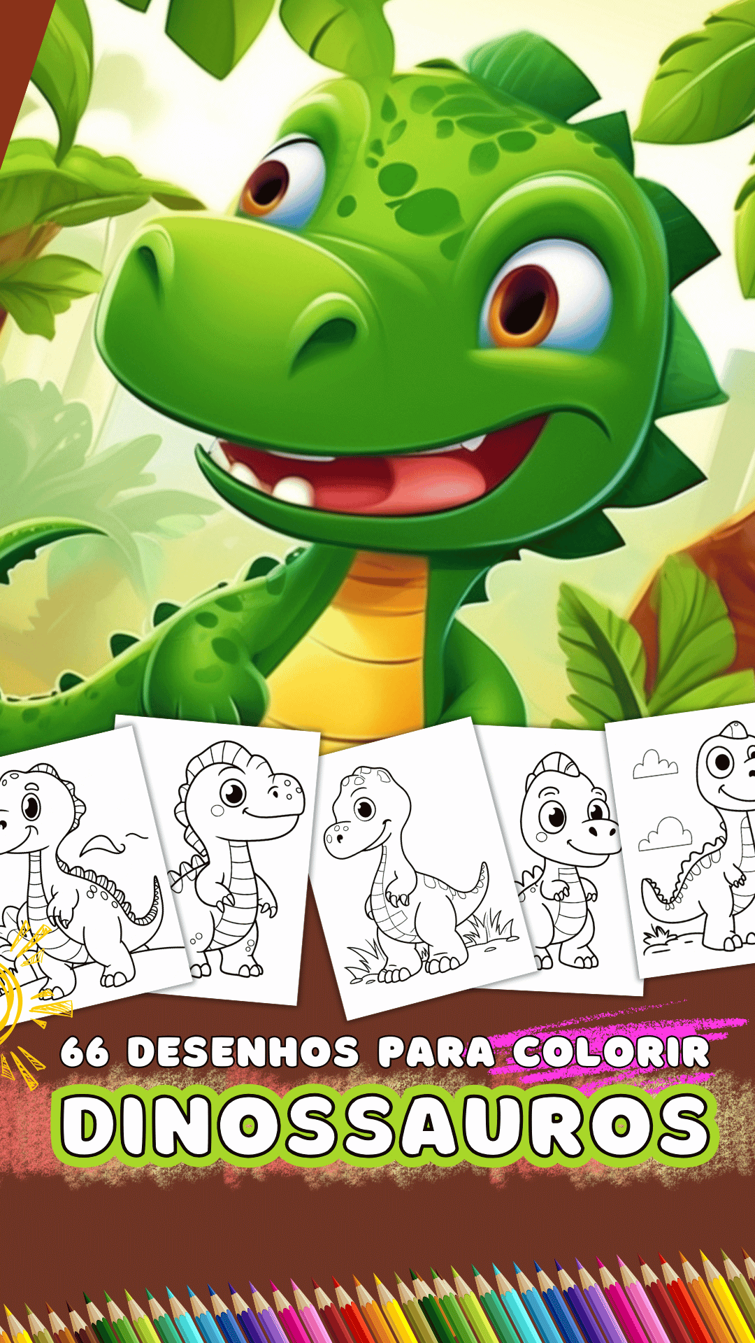 Atividades para colorir - Dinossauros